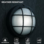 GRUENLICH LED Bulkhead Light, 8" Round Aluminum, 5000K, Black, 2 Pack - Image 6