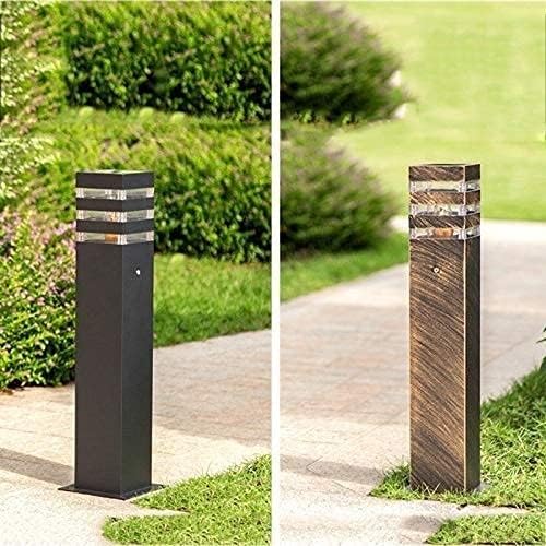 Outdoor Square Pathway Light, Modern Waterproof LED Bollard Light Fixture with Acrylic Shade, Die-cast Aluminum Pedestal Garden Lamp for Driveway, Yard, Lawn, Walkway, Patio Deck Decoration - Image 2