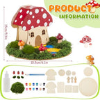 Kathfly 8 Sets Wooden Fairy House DIY Craft Kit for Kids with Paints & Decorations,Unpainted Miniature Garden Accessories for Home Event Party Decorations, Arts Birthday Party Favor (Mushroom Houses) - Image 2