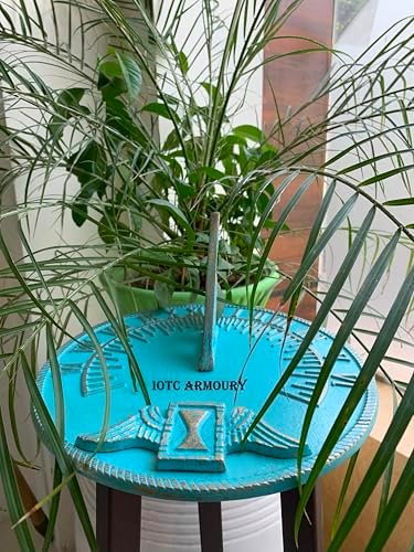 Brass Sundial 10" Turquoise Blue Vintage Sundial for Yard Decorations Outdoor Garden Art Gift Sundials, Birthday Gift, Anniversry Sundial, Couple Gift Idea - Image 3