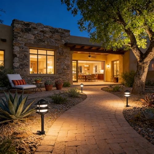 6 Pack Low Voltage Landscape Lighting, Aluminum IP54 Waterproof 3-Tier Integrated LED Pagoda Landscape Lights for Walkway Garden, 2W 12V DC 3000K Warm White, ETL UL CSA Listed - Image 7