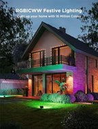 Govee Outdoor Flood Lights 2, RGBIC IP66, Wired 8 Pack - Image 2