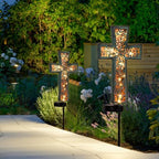 Solar Cross Garden Stake Lights 38inch Outdoor Waterproof Memorial - Image 6
