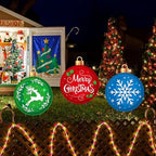 Drydiet 3 Pack Metal Christmas Yard Signs Decor Xmas Yard Stakes Outdoor with Stakes for Holiday Outdoor Garden Lawn Pathway Decoration(Christmas Balls) - Image 3