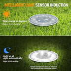 Siatom Solar Ground Lights 12 Pack, IP68 Waterproof Solar In-Ground Light for Outdoor, Flat Landscape Lighting, Garden Disc Light for Pathway, Walkway, and Yard - 12 Pcs (Cool White) - Image 3