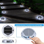Solar Deck Light Outdoor, 12 Pack 9 Colors in 1 Solar Driveway Dock Lights, IP67 Waterproof Solar Powered Outdoor Light, RGB Step Lights for Outside Garden Yard Fence Stair Sidewalk Pathway Walkway - Image 5