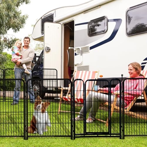 Getlay 32 in(H) Decorative Garden Fence with Gate, 8 Panels Total 17.7 Ft(L) Heavy Duty Iron Animal Barrier Fence for Yard,Suitable for Indoor Pet Or Outdoor Dog Fencing, Garden Border Fence - Image 5
