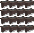 Solar Outdoor Fence Step Lights, 16pcs Brown IP44 LED Outdoor Stair Lights, 1400mAh, Suitable for Courtyards, Decks, Steps, Walkways, and Lawn Paths by GTQPS