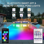 RGB Underwater Pond Lights, Super Bright LED Submersible Fountain Lights Colored Landscape Spotlights, Bluetooth APP Control IP68 Waterproof for Fish Aquarium Tank Garden Yard Pool (Set of 6) - Image 2