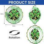 Shamrock Irish St. Patrick's Day Wind Spinner MLN3817WS, 12 inches - 3D Hanging Wind Spinners Outdoor, Yard, Garden Decor - Image 6