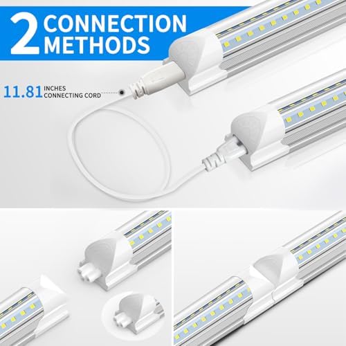 CNSUNWAY LED Shop Light 2FT, 22W 3300LM 3000K, V-Shape T8 LED Tube Light - Image 4