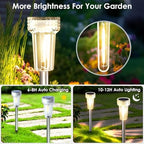 Mancra 12 Pack Solar Pathway Lights Outdoor, Waterproof Metal Solar Outdoor Lights Tungsten Bulb Landscape Lighting Garden Decor for Path Yard Lawn Walkway Driveway - Image 4