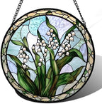 Stained Glass Window Hanging Lily of The Valley Gift for Women 9.8" by amderven
