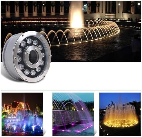 Submersible LED Pool Lights - with Remote Control Waterproof Underwater Light, AC 12/24V LED Underwater Spotlight, IP68 Waterproof Middle Hole RGB Color Changing Pond Lighting(6W(24V)) - Image 7