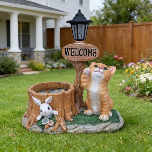 Orange Cat Statue Garden Planter Pot by Viinecha