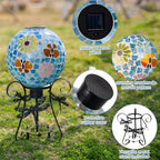 Stargarden Solar Gazing Ball, Mosaic Gazing Globe with Metal Ball Stand - Image 3