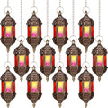 Retisee 12 Pcs Hanging Moroccan Lantern Hexagon Decorative Moroccan Candle Lantern Holders Hanging Candle Holder Indoor Outdoor for Patio Weddings Christmas Decoration by Retisee