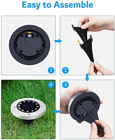 Biling Solar Ground Lights Outdoor Bright Waterproof 8 Pack White - Image 7