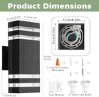 JYV Square Outdoor Wall Lights, Up and Down Outdoor Lighting, Black - Image 3