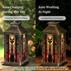 Solar Lantern Mid Century Stained Glass Outdoor Waterproof Garden Hanging Lantern Solar Powered Lighting Outside Solar Light for Patio Yard Camping, Gifts for Women Mom - Image 4
