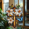Floral Cross Acrylic Suncatcher by AVAGAN