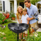 35In Metal Heart-Shaped Bird Bath, Vintage 12.1"D 2.17" Deep Romance Bowl - Image 4