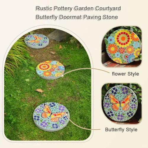 GZHERVICES Garden Stepping Stones, 3D Sculptural Landscape Features, Durable Garden Decor, Courtyard Pathway Stepping Stones, Garden Pathway/Flower Bed Decorative Stepping Stones(Multi-Colored-D) - Image 3