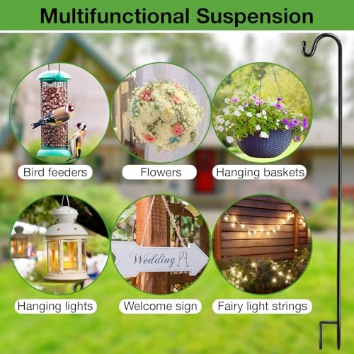 24 Pack 46 Inch Shepherds Hooks Outdoor Metal Garden Hook for Hanging Plant - Image 5
