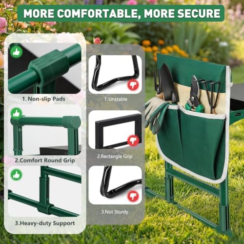Garden Kneeler and Seat for Seniors – Heavy Duty Anti-Tip Gardening Stool - Image 6