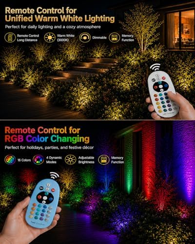RGBW Low Voltage Landscape Lights, 10W Color Changing LED Well Lights with 40 Connectors, IP68 Waterproof Outdoor In-Ground Lights for Pathway Garden Yard Tree, 12V-24V (10 Pack) - Image 3