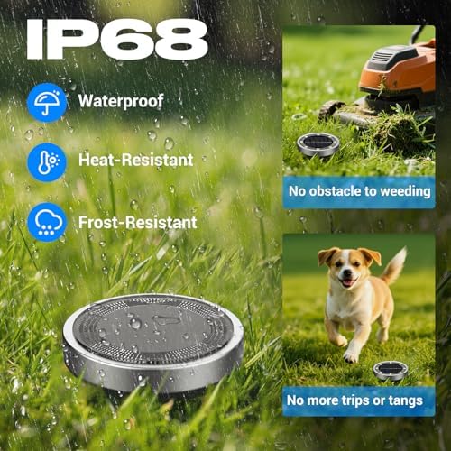 Peasur Solar Ground Lights Outdoor, 12 Pack Flat Solar Powered Disc Lights, IP68 Waterproof, Anti-Rust, Landscape Lighting for Pathway Garden Yard Lawn Walkway Landscape Driveway, Red - Image 3