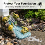 Turtle Splash Block - Decorative Resin Gutter Downspout Diverter, 11” x 6.1” x 6.9”, Durable Water Flow Protector for Yard, Garden & Patio, Functional Outdoor Tortoise Statue for Rainwater Drainage - Image 3
