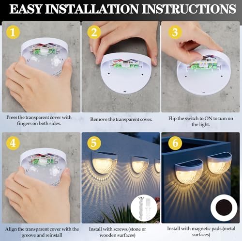VIHOSE 20 Pack Raised Garden Bed Solar Lights Magnetic with Dusk to Dawn Sensors Wide Angle IPX4 Waterproof Solar Powered Lights Outdoor for Planter Raised Beds Garden Patio Fence, Warm White (White) - Image 4