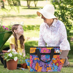Garden Tool Bag Organizer Garden Tote Bag with Pockets Rainbow Flowers Tool Storage Organizer Gardening Tool Kit Holder 13" x 6.8" x 2.8" - Image 7
