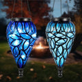 Tujoe 2 Pack Solar Hanging Lanterns Outdoor Lights, Blue by Tujoe