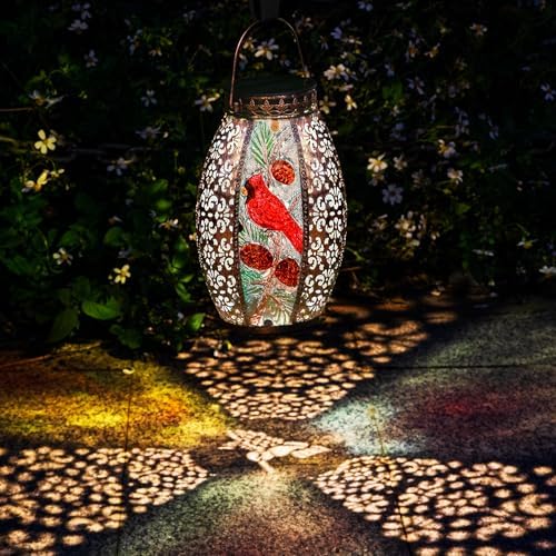 Hummingbird Solar Outdoor Lantern Decorative Waterproof Large Metal Hummingbird Solar Lights Garden Decor Sympathy Gifts for Loss of Mom/Dad/Loved One-Memorial Lantern - Image 5