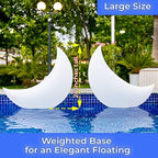 TIALLY Floating Pool Lights - Large Solar Powered Crescent Moons (4 Pack) - Image 2