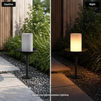 Hardwired Outdoor Bollard Light, 3000K Cylinder Shade Garden Fixture - Image 3