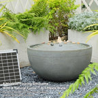 Tankana 20" Solar Bubbler Water Fountain, Minimalist Natural Gray - Image 2
