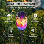 Solar Lights Outdoor, Solar Torch Lights with Flickering Flame,Waterproof Outdoor Garden Lights for Outside Patio Pathway Yard Decorations(6/8/1-/12/16/18/24, Multicolor) (16) - Image 3