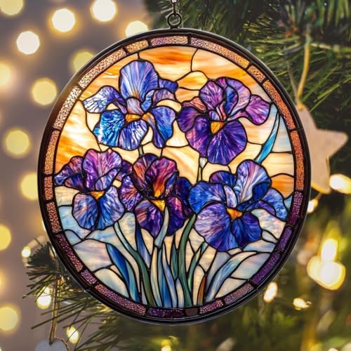 Purple Iris Acrylic Suncatcher - Image 6