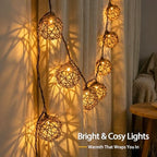 Vigdur Patio String Lights, 10FT Rattan Lantern String Lights Plug in - Image 2