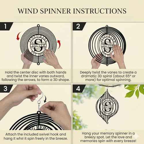 Personalized Wind Spinners Metal Yard Art Garden Decor Wedding for Couple Outdoor Hanging Kinetic Sculpture 3D Swivel Ornament Housewarming Present - Image 2