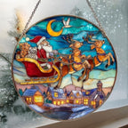 Santa Sleigh Christmas Mosaic Effect Acrylic Suncatcher - Image 3