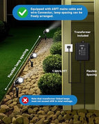 HIBOITEC All-in-One Low Voltage Landscape Lighting Kit, Cool White, 12PCS - Image 6
