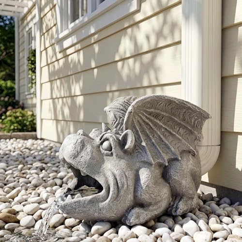 Gothic Gargoyle Sculpture Gutter Downspout Extender,Garden Resin Statue Ornament,Decor Downspout Diverter,Perfect Rain Diverter for 3"x4" Downspouts, Perfect Outdoor Decor Gift (12.2 in) - Image 3