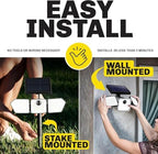 Bionic Flood Light 4 Pk Solar Lights Outdoor Waterproof, Ultra Bright 89 LEDs, 3 Heads Wide Angle Motion Sensor Outdoor Lights for Security, Wall, House, Spot Light, IP65 Waterproof – Stakes Included - Image 3