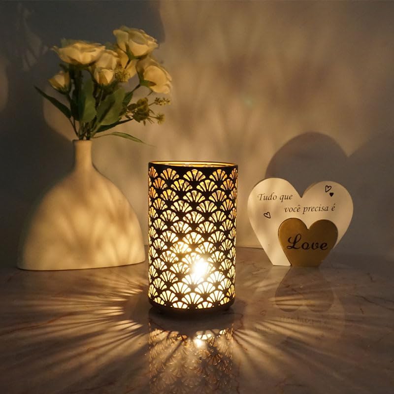 3PCS Candlestick Candle Barrels Moroccan Style Retro Lanterns Projection Lights Hollowed-Out Decorations Home Ramadan Hanging Outdoor Indoor Courtyard Porch Festival Weddings - Image 3