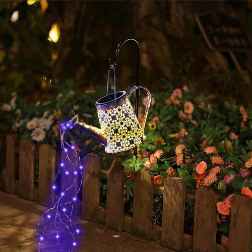 VOOKRY Solar Watering Can Lights, Large Hanging Solar Lights Outdoor Waterproof Garden Decor for Yard Porch Lawn Patio Outside Gardening Gifts for Mom Grandma Women Birthday(Purple) - Image 6