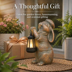 Bunny Solar Light, 10.5-Inch Rabbit Statue for Outdoor Garden Decor - Image 5